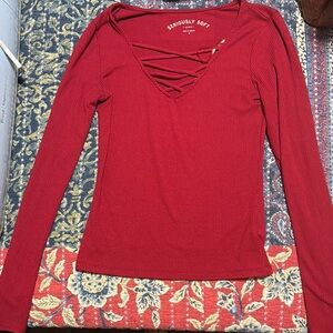 Aero Women's Red Long Sleeve Top